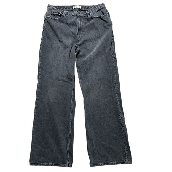 We The Free Tinsley Baggy High Rise Straight Leg Jeans Gray/Black Size 31 - Picture 3 of 13